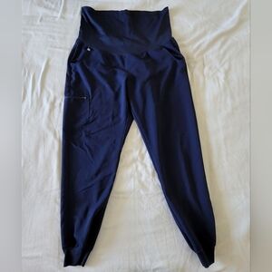 Figs Maternity Jogger Scrub Bottoms Navy Blue Size XXL Tall Pants Over Belly
